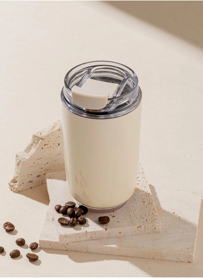 Travel Coffee Mug, 320ml Insulated Beverage Cup With Leakproof Lid, Long Lasting Coffee Tumbler With Lid And Straw, Travel Coffee Thermos