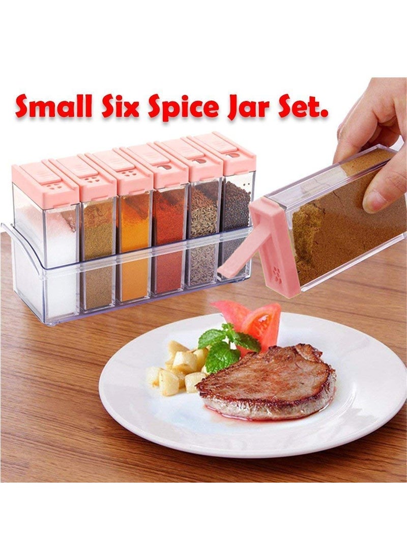 Holy Delight Kitchen Plastic Spice Jars Dispenser Masala Rack Box Easy Flow Storage Crystal Seasoning Box