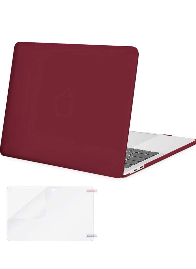 MacBook Pro 13 inch Case 2020 2019 2018 2017 2016 Release A2338 M1 A2289 A2251 A2159 A1989 A1706 A1708 Plastic Hard Shell Case with Touch Bar Wine Red