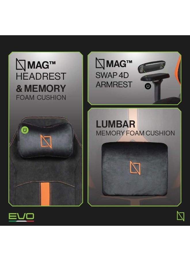 APEX PROMAX EVO EDITION, High Back Computer Gaming Chair with Magnetic 4D Swappable Armrests, Lumbar Pillow & Magnetic Headrest
