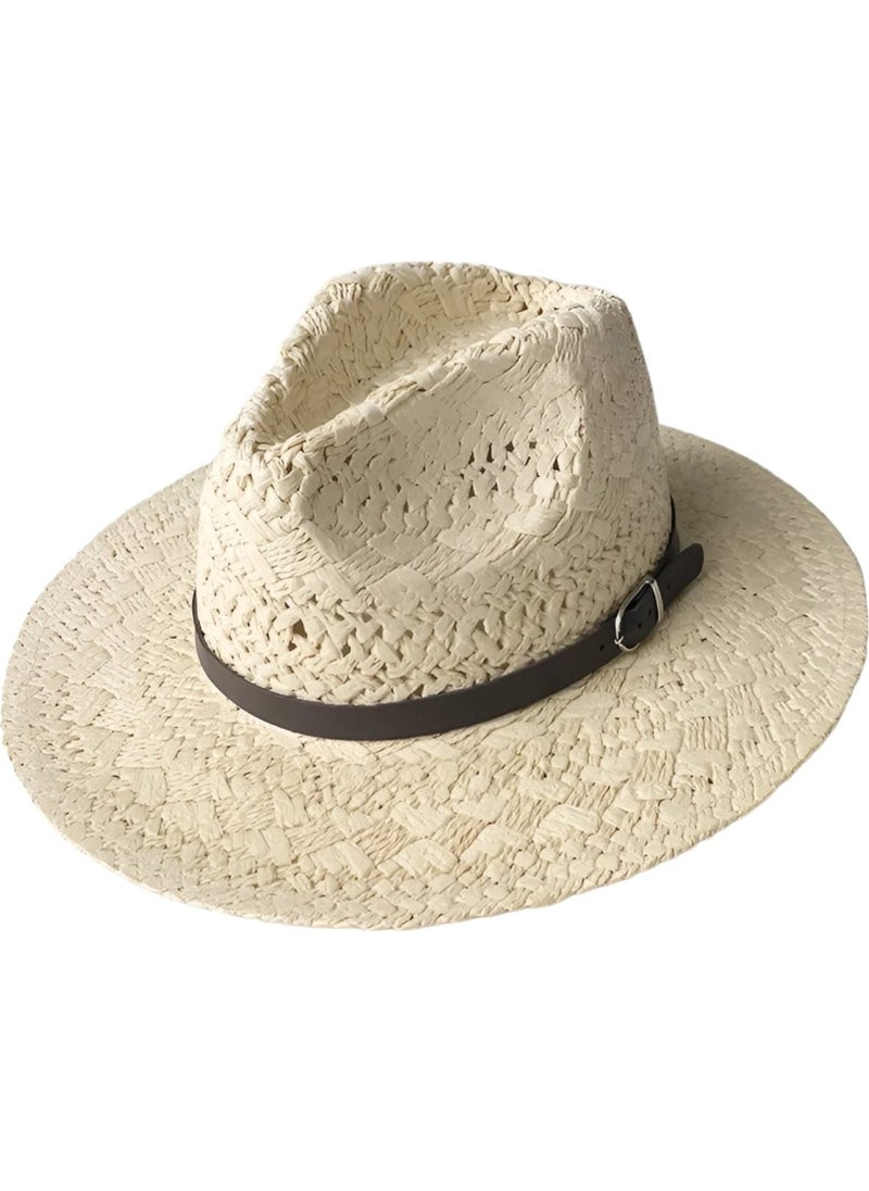 Unisex Summer Organic Knitted Straw Fedora Hat