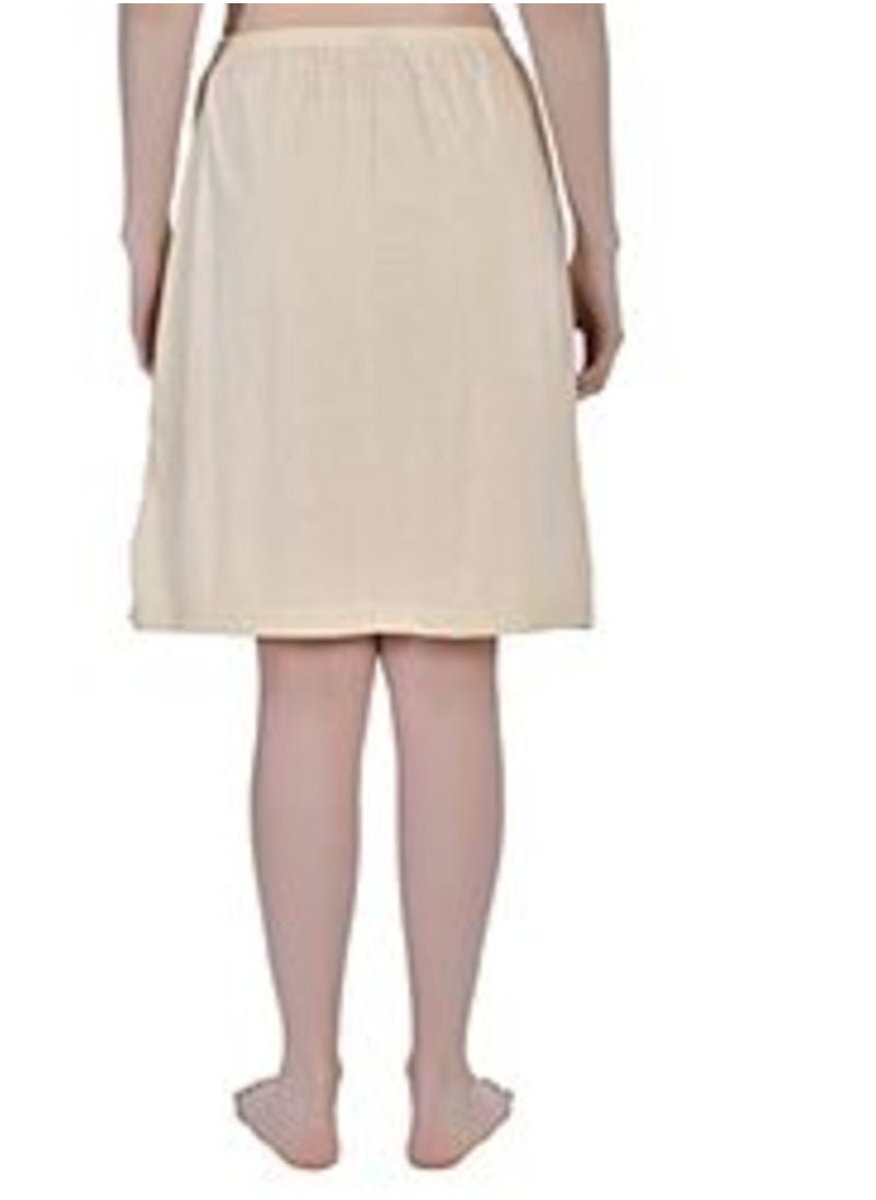 Aimly Women's Cotton Knee Length Skirt - Beige (Pack of 2)
