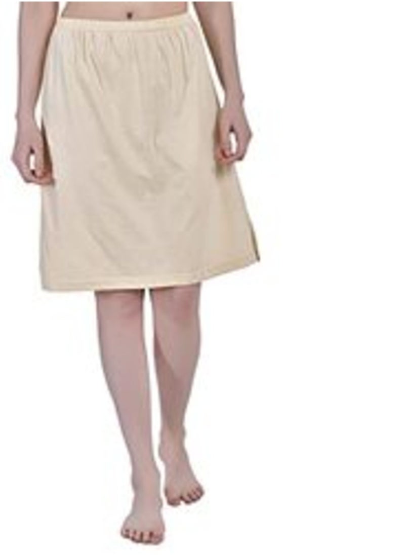 Aimly Women's Cotton Knee Length Skirt - Beige (Pack of 2)