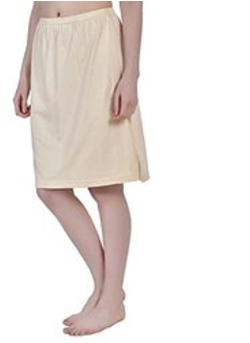 Aimly Women's Cotton Knee Length Skirt - Beige (Pack of 2)
