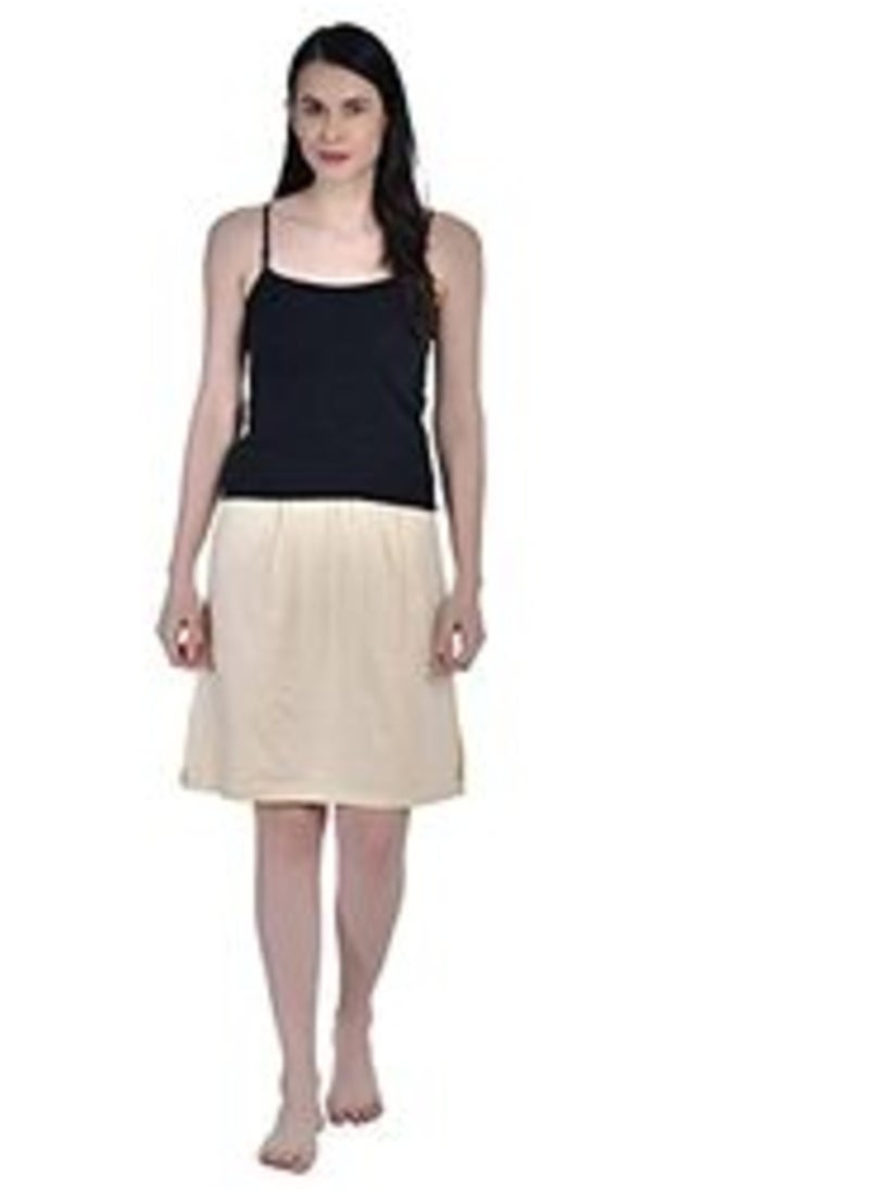 Aimly Women's Cotton Knee Length Skirt - Beige (Pack of 2)