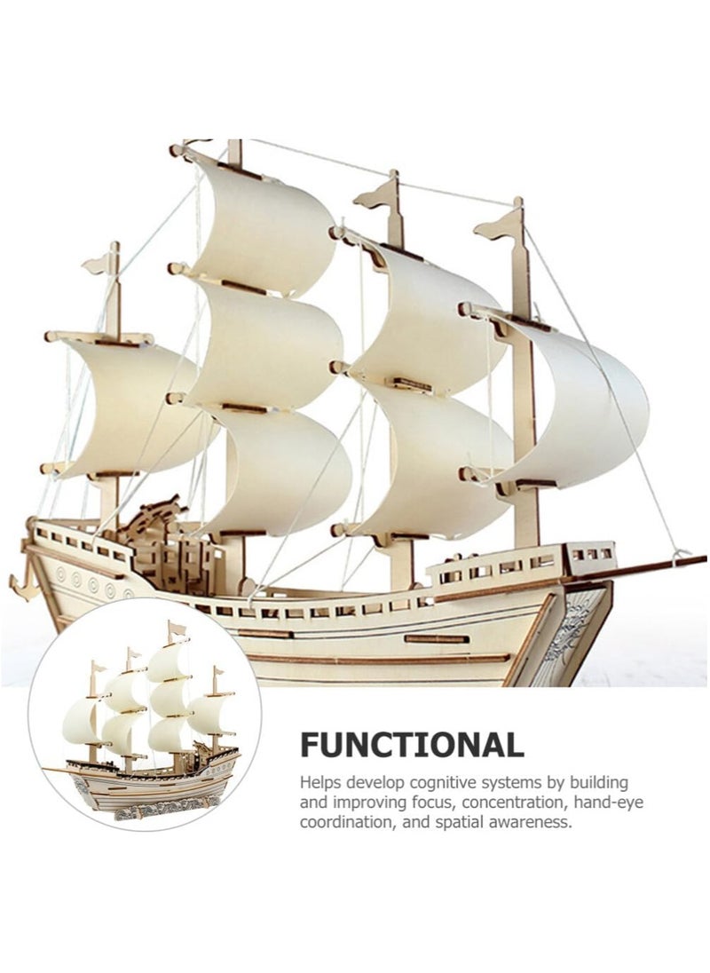 3D Puzzles for Adults DIY 3D Puzzle Sailboat 3D Wooden Sailboat Model Wood Sailboat Model Wooden Models for Adults to Build 3D Wood Puzzle Model Crafts for Adults Model Sailboat