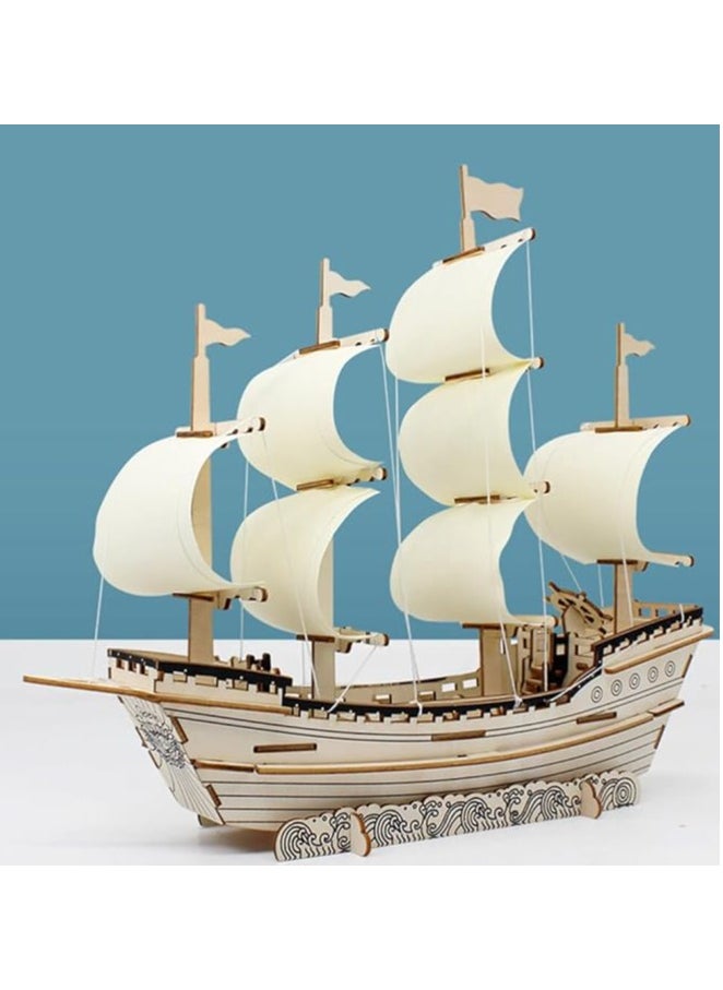 3D Puzzles for Adults DIY 3D Puzzle Sailboat 3D Wooden Sailboat Model Wood Sailboat Model Wooden Models for Adults to Build 3D Wood Puzzle Model Crafts for Adults Model Sailboat