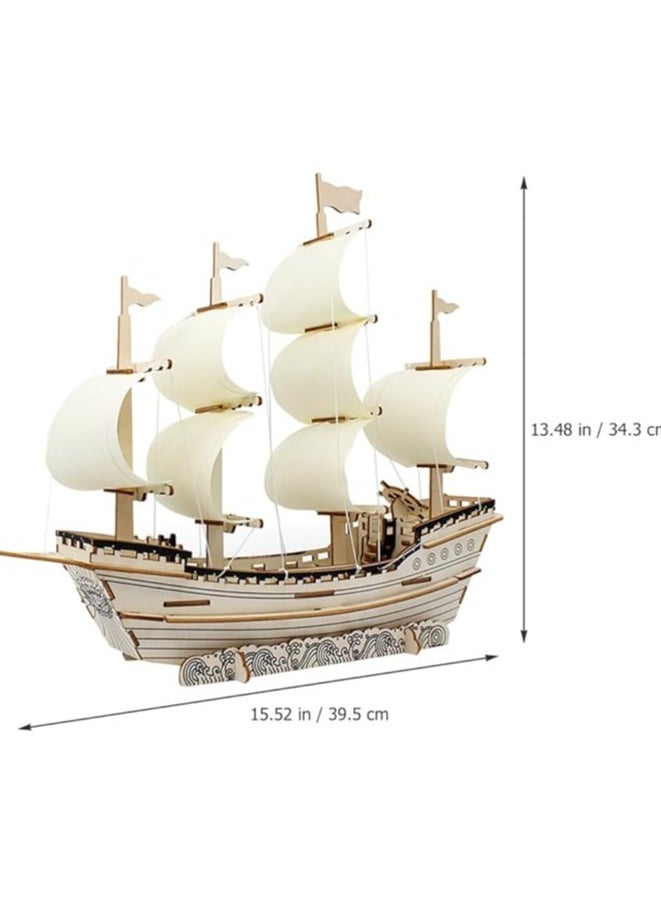 3D Puzzles for Adults DIY 3D Puzzle Sailboat 3D Wooden Sailboat Model Wood Sailboat Model Wooden Models for Adults to Build 3D Wood Puzzle Model Crafts for Adults Model Sailboat