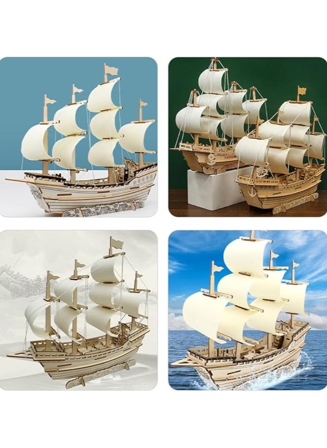 3D Puzzles for Adults DIY 3D Puzzle Sailboat 3D Wooden Sailboat Model Wood Sailboat Model Wooden Models for Adults to Build 3D Wood Puzzle Model Crafts for Adults Model Sailboat