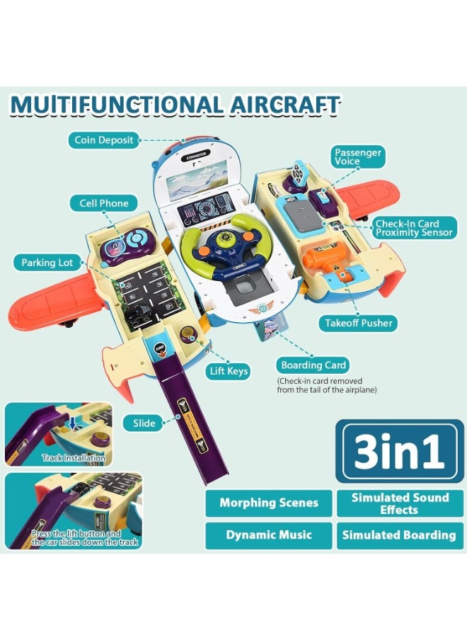 Airplane Car Toy with Steering Wheel, Lights & Sound – Educational Driving Toy for Toddlers Ages 3-6 Years