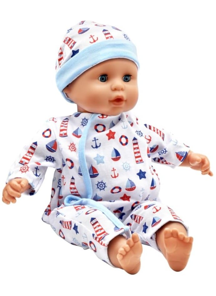 DollsWorld Peterkin Baby Joy 15-Inch Soft Baby Doll with Sleeping Eyes, Bottle & Dummy – Interactive Role Play Toy for Toddlers 18 Months+
