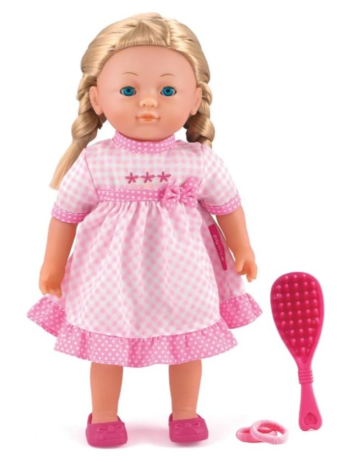 Dollsworld Peterkin Elizabeth 14-Inch Soft Body Doll with Sleeping Eyes, Outfit & Hair Accessories – Perfect Gift for Kids Age 3+