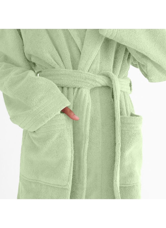 Cotton Plain Bathrobe Pista Green