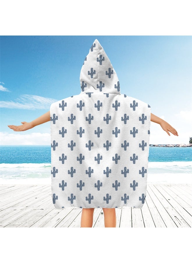 Kids Hooded Towel Cape - Microfiber Swim & Beach Bathrobe, Super Absorbent & Quick-Dry Towel for Children (60x60cm)