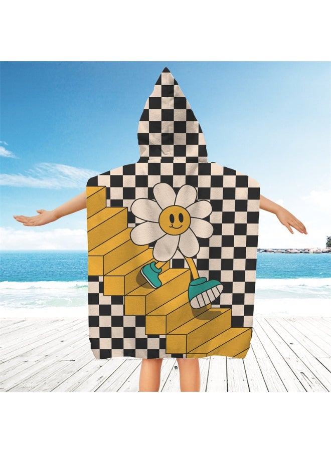 Kids Hooded Towel Cape - Microfiber Swim & Beach Bathrobe, Super Absorbent & Quick-Dry Towel for Children (60x60cm)