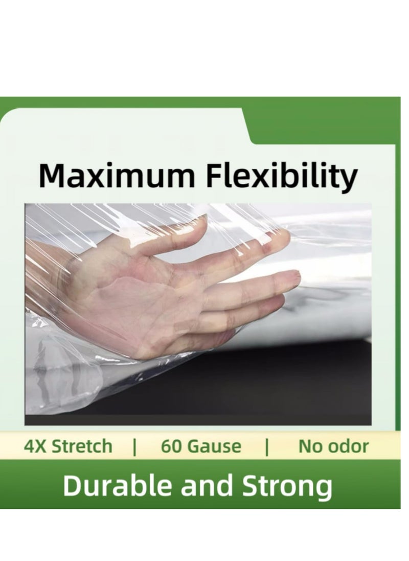 47.2cm Wide Stretch Wrap Roll, Heavy Duty Shrink Wrap Roll, Self-Adhesive Wrapping Supplies for Moving Pallets and Furniture