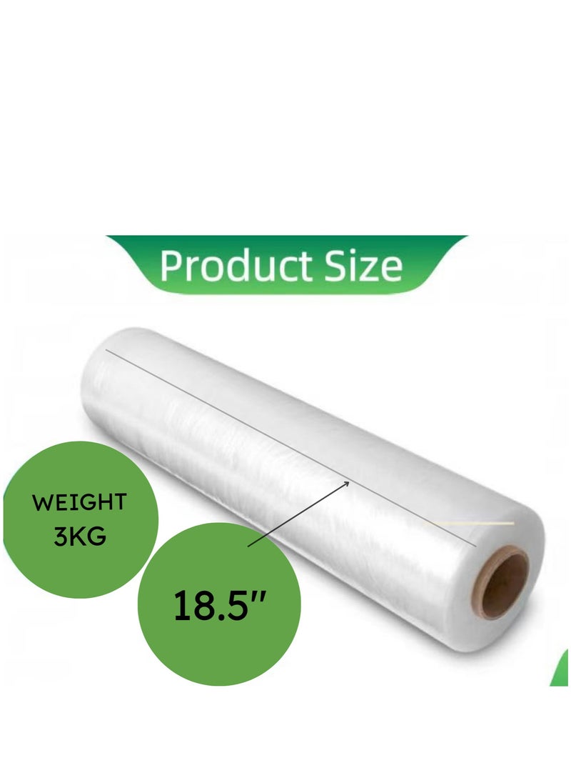 47.2cm Wide Stretch Wrap Roll, Heavy Duty Shrink Wrap Roll, Self-Adhesive Wrapping Supplies for Moving Pallets and Furniture