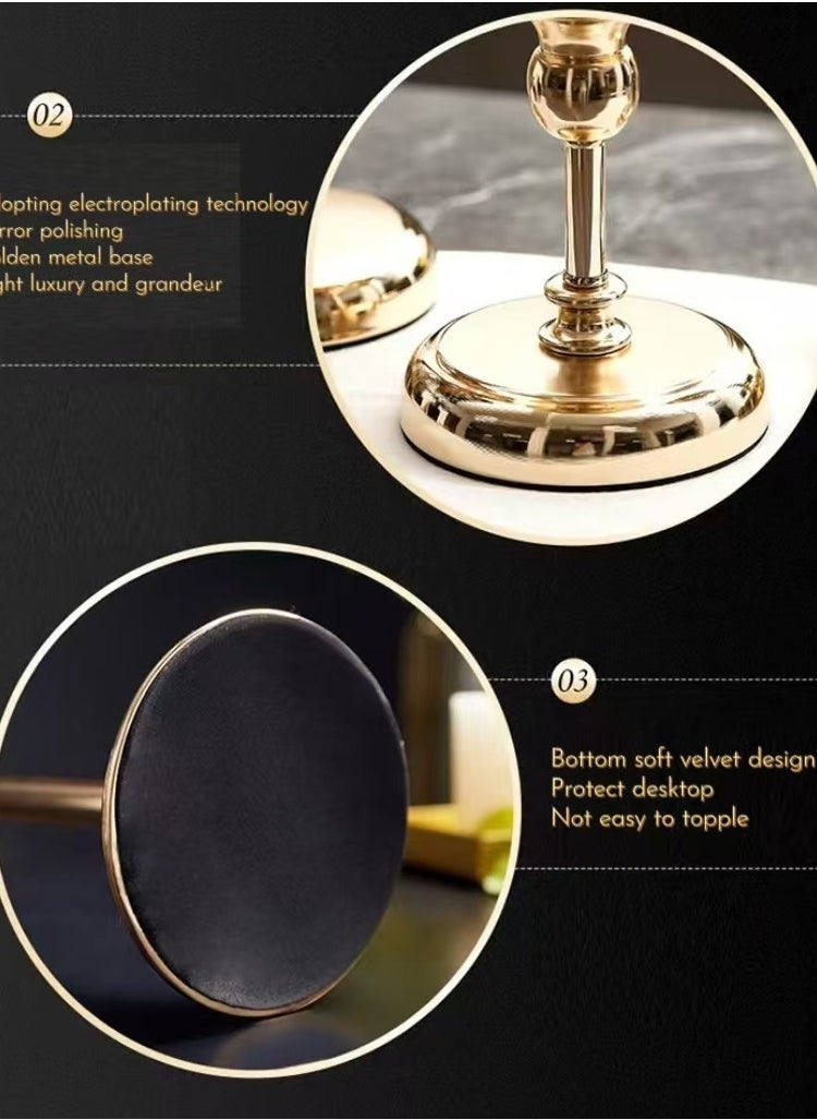 Metallic Glass Candlestick L (Gold Large Size)