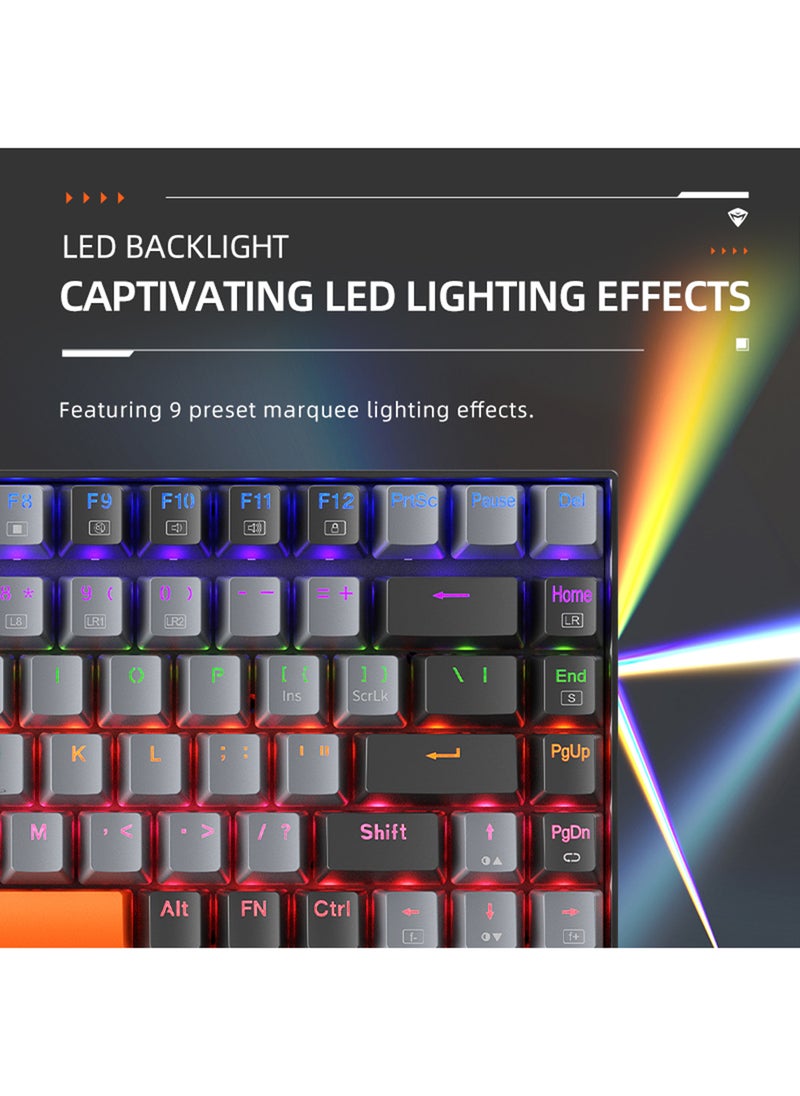 84 Keys Wired Mixed Light Keyboard Gaming Keyboard With Mechanical Red Switch