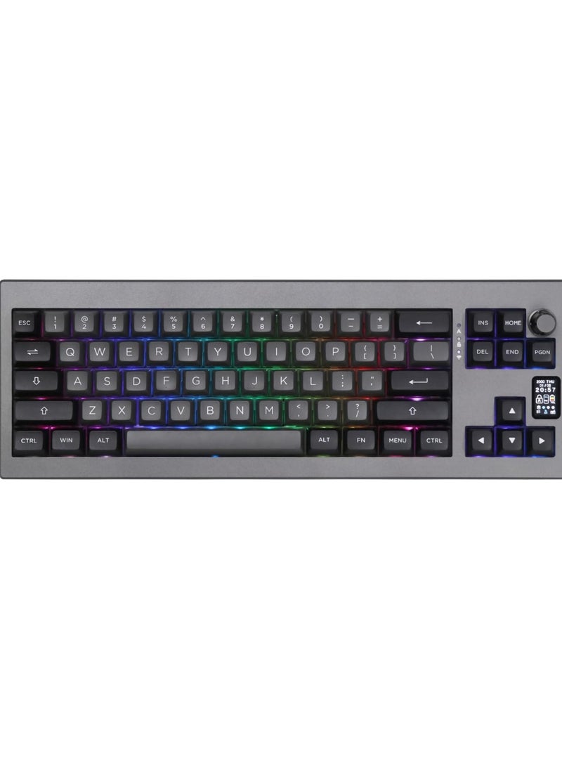 EPOMAKER Shadow-X Gasket Mechanical Keyboard, Hot Swappable 2.4ghz Bluetooth/USB-C Wired Gaming Keyboard with Screen(Flamingo Switch)
