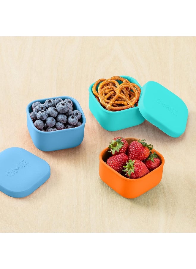 Omie OmieBox Silicone Leakproof Snack Containers To Go, Food Storage Containers with Lid, School Lunch Bento Container - BPA Free, Airtight, Dishwasher and Freezer Safe, Oven Safe - 9.4 ounces