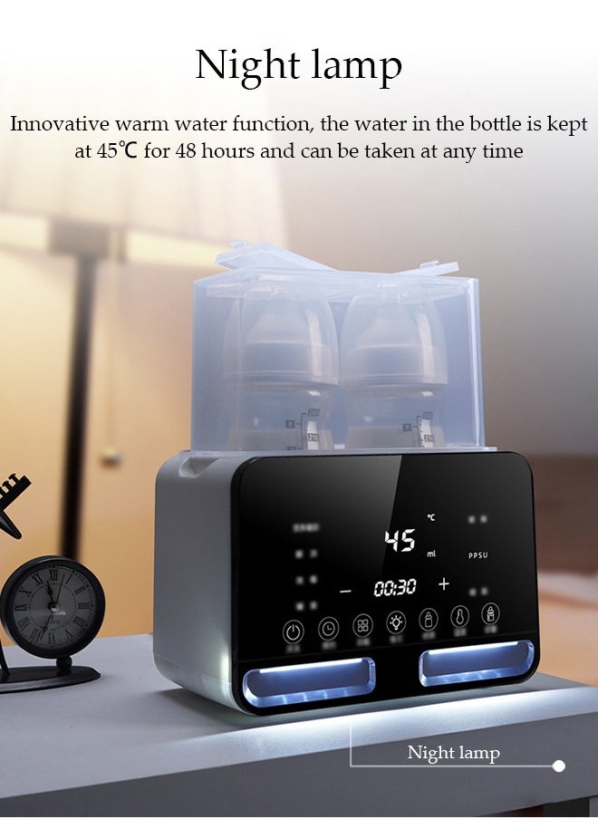 Multi Functional Electric Bottle Warmer, Portable Baby Bottle Sterilizer, Equipped With a Bracket, Can Disinfect, Thaw And Heat, 19 * 12 * 24cm