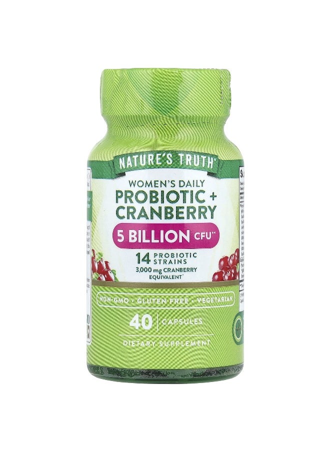 Nature's Truth, Women's Daily Probiotic + Cranberry, 40 Capsules