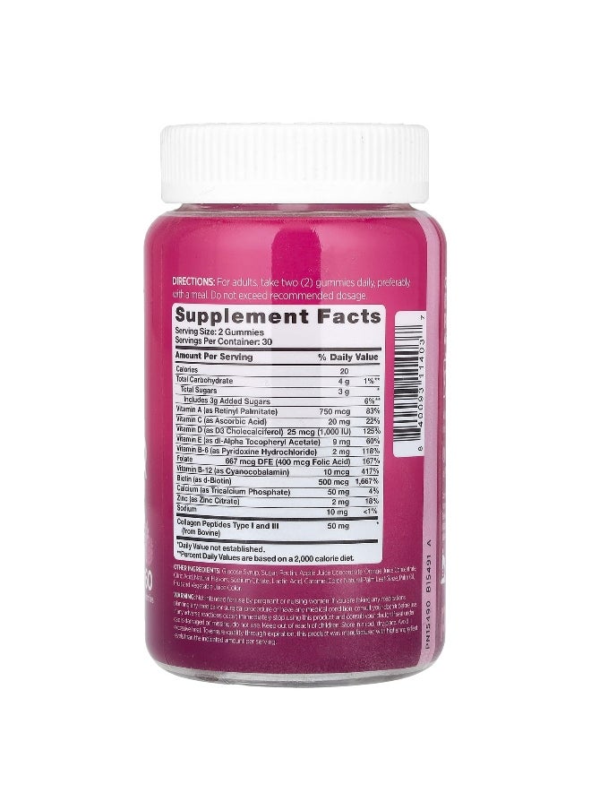 Pink, Multi For Her + Collagen Gummies, Natural Mixed Berry, 60 Gummies
