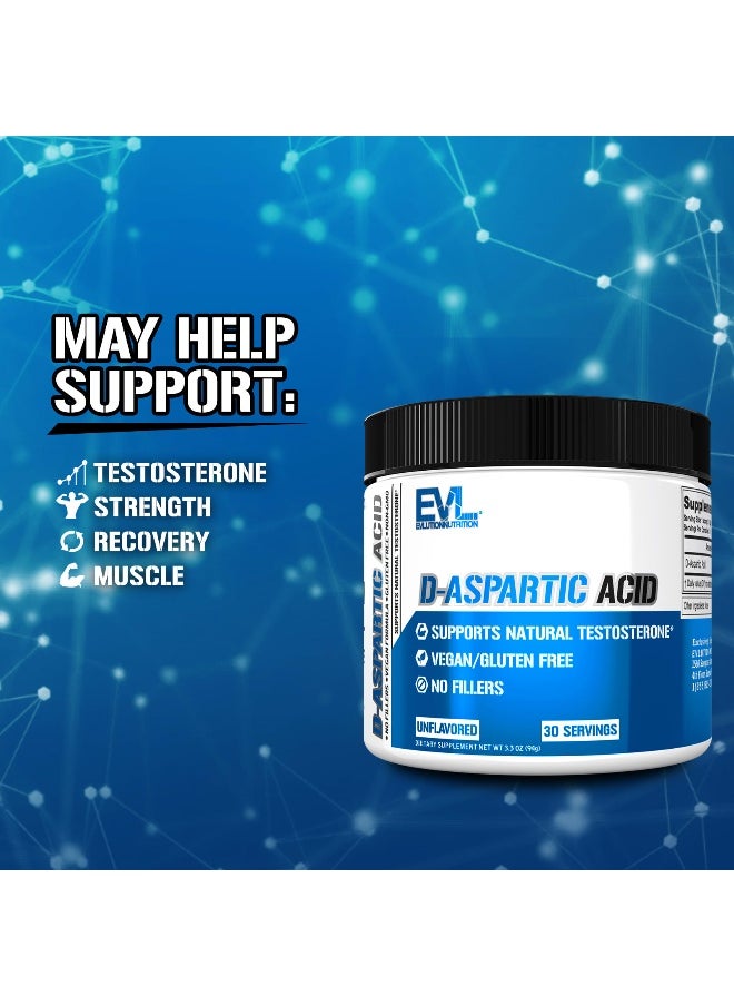 EVLution Nutrition, D-Aspartic Acid, Unflavored, 3.3 oz (94 g)