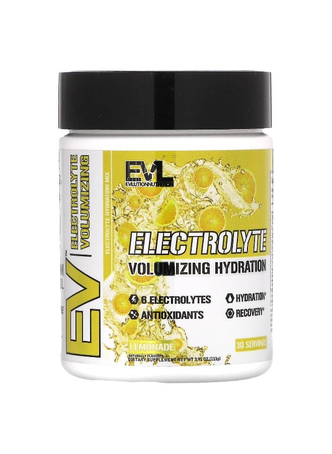 EVLution Nutrition, Electrolyte Volumizing Hydration, Lemonade, 3.91 oz (111 g)