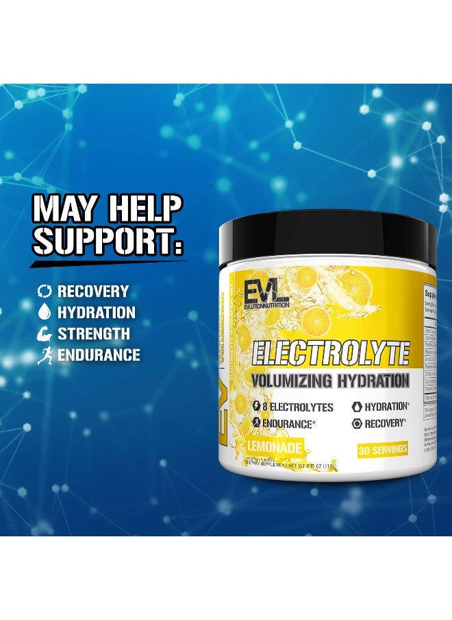 EVLution Nutrition, Electrolyte Volumizing Hydration, Lemonade, 3.91 oz (111 g)