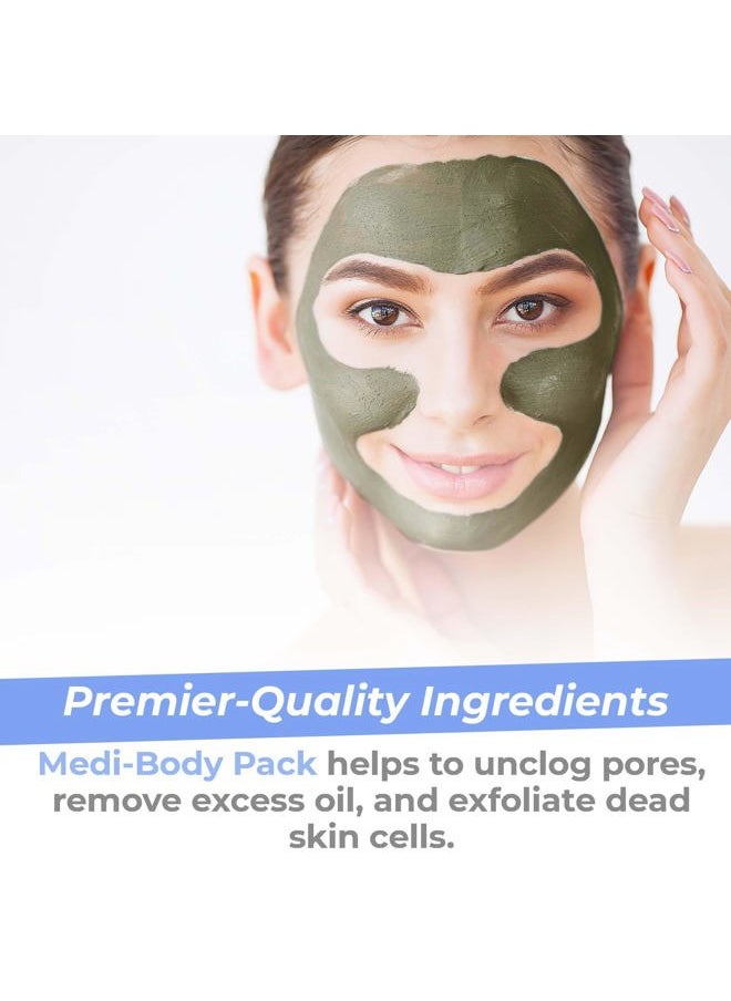 Medi-Body Pack - Bentonite Clay Powder, Calcium Bentonite Clay Mud Mask with Added Botanicals, for Men & Women's Beauty, Use on Hair & Skin - 12 oz