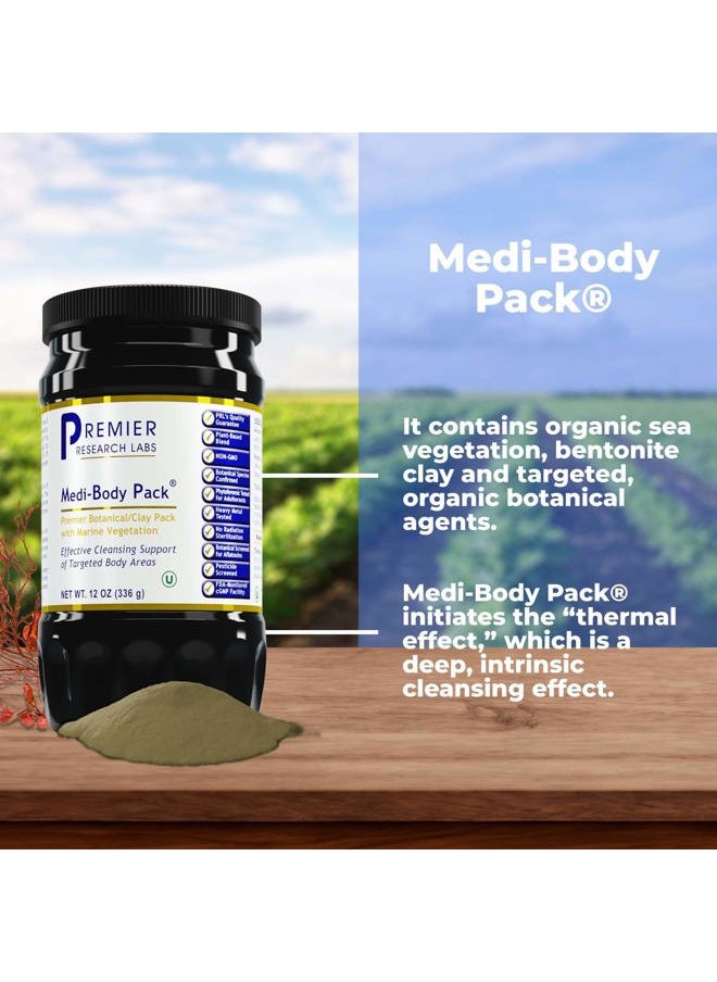 Medi-Body Pack - Bentonite Clay Powder, Calcium Bentonite Clay Mud Mask with Added Botanicals, for Men & Women's Beauty, Use on Hair & Skin - 12 oz