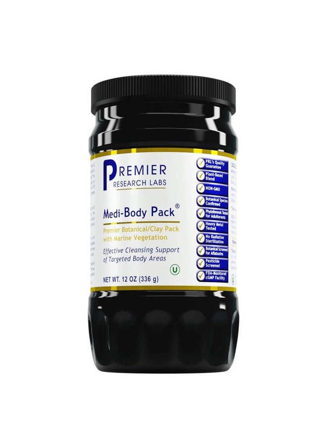 Medi-Body Pack - Bentonite Clay Powder, Calcium Bentonite Clay Mud Mask with Added Botanicals, for Men & Women's Beauty, Use on Hair & Skin - 12 oz