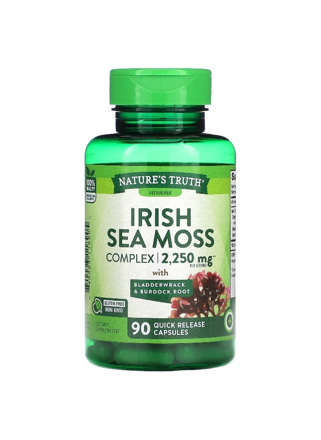 Nature's Truth, Irish Sea Moss Complex with Bladderwrack & Burdock Root, 2,250 mg, 90 Quick Release Capsules (750 mg per Capsule)
