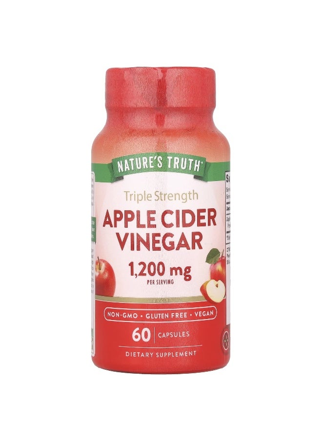 Nature's Truth, Triple Strength Apple Cider Vinegar, 1,200 mg, 60 Capsules (600 mg per Capsule)