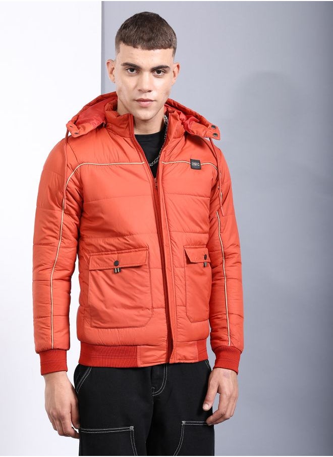Men Regular Fit Badges Bomber Jackets