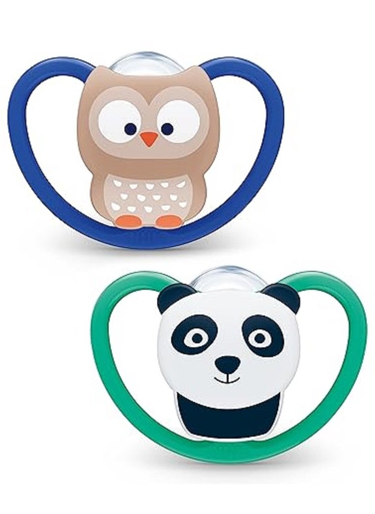 Nuk Silicone Soother Owl Green Panda(2 Pcs)