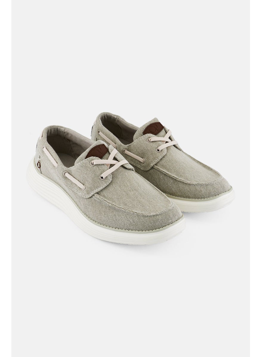Men Lace Up Casual Shoes, Light Beige