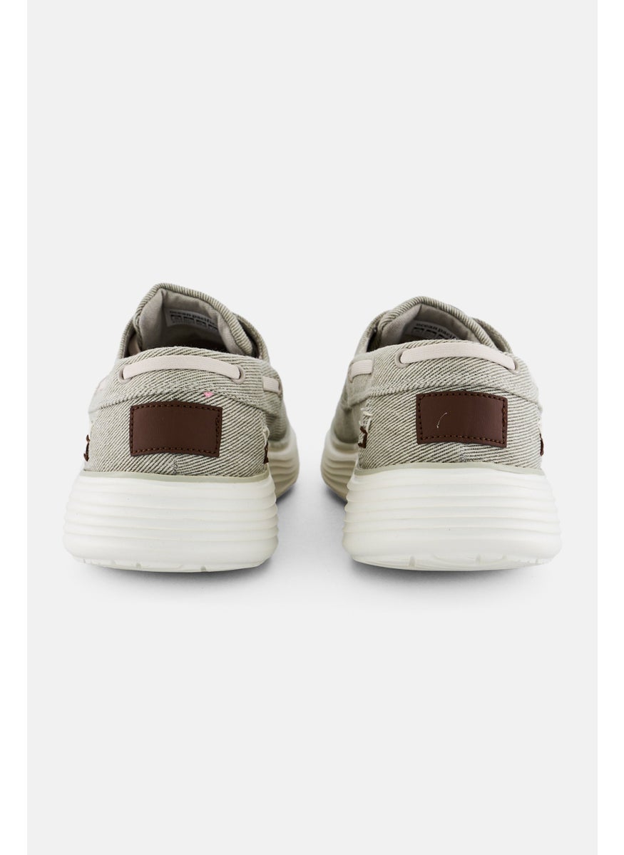 Men Lace Up Casual Shoes, Light Beige