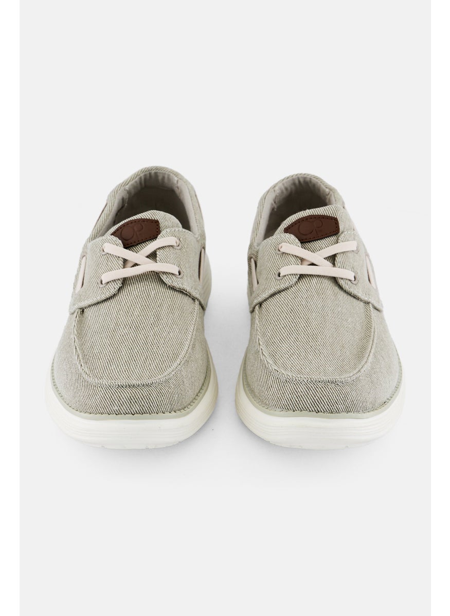 Men Lace Up Casual Shoes, Light Beige