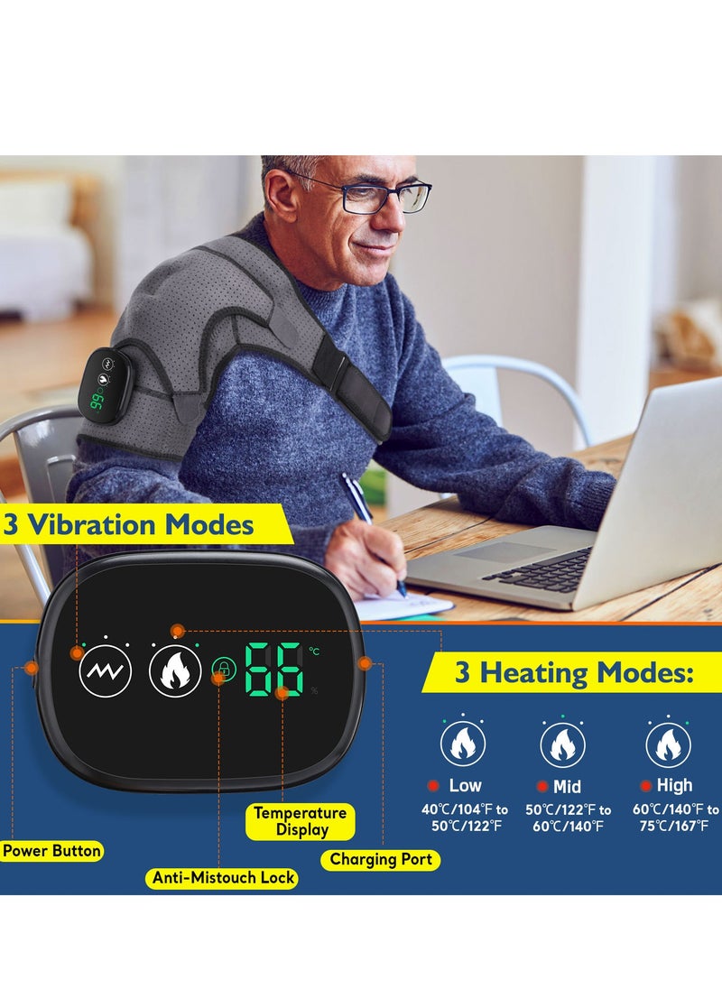Heating massage shoulder pad, physical therapy massager, intelligent wireless adjustable temperature