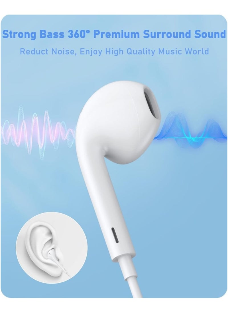 Handsfree Wired Single Side Spring Earphone With Deep Bass and Inline Remote White