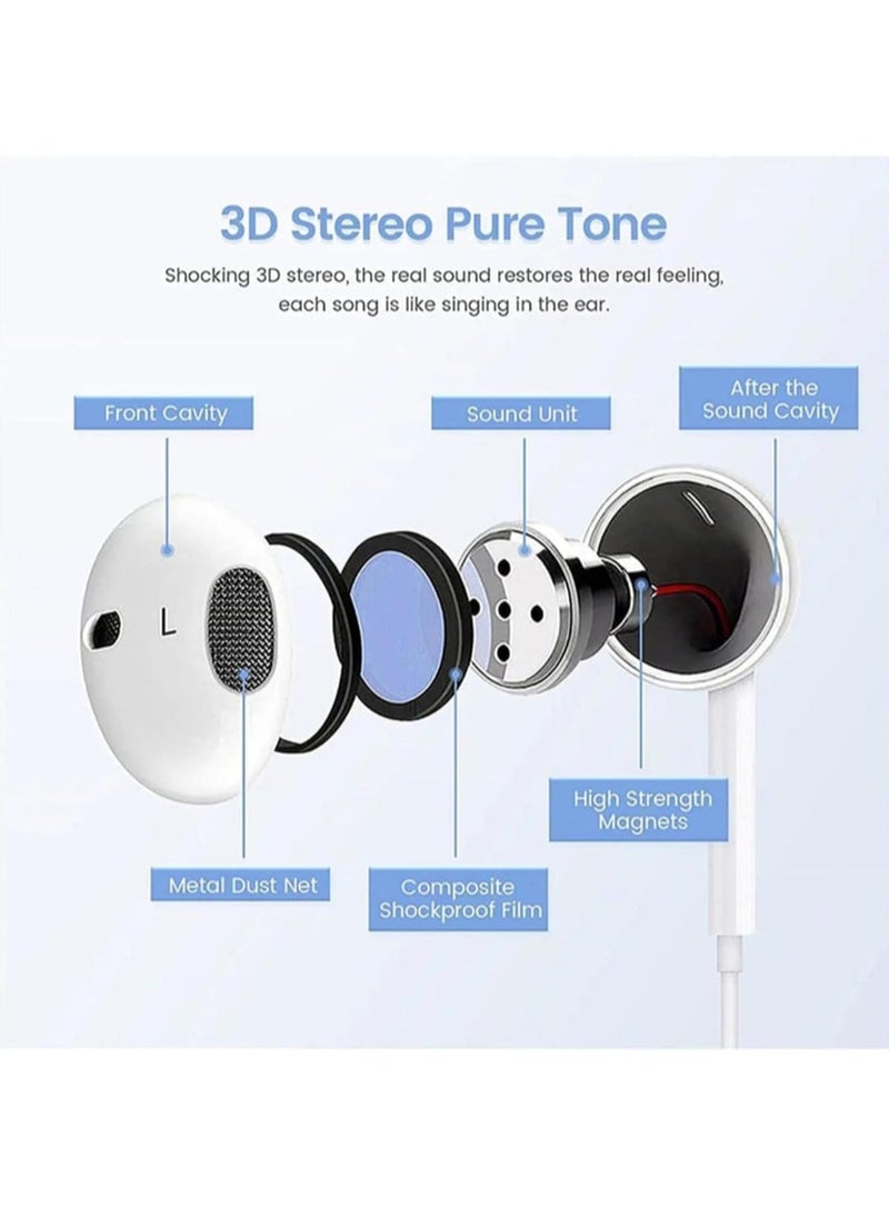 Handsfree Wired Single Side Spring Earphone With Deep Bass and Inline Remote White