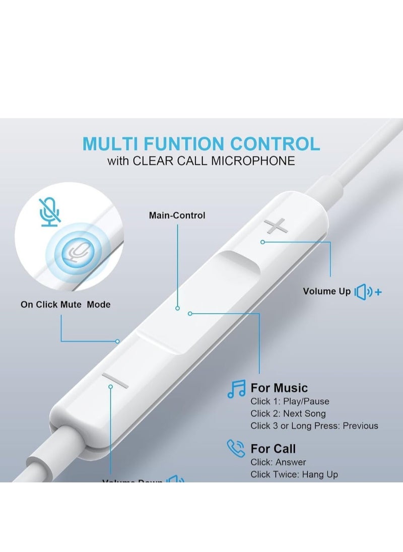 Handsfree Wired Single Side Spring Earphone With Deep Bass and Inline Remote White