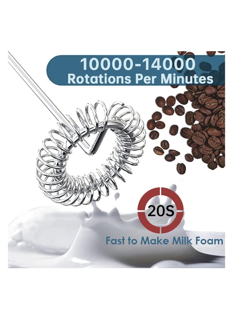 Electric Milk Frother Handheld - Portable Foam Maker, Stainless Steel Whisk with Stand, for Coffee, Lattes, Cappuccinos, Hot Chocolate (Multicolour)