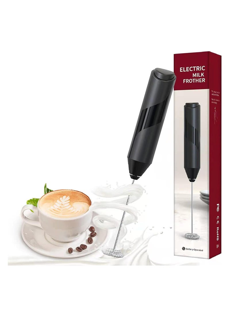 Electric Milk Frother Handheld - Portable Foam Maker, Stainless Steel Whisk with Stand, for Coffee, Lattes, Cappuccinos, Hot Chocolate (Multicolour)