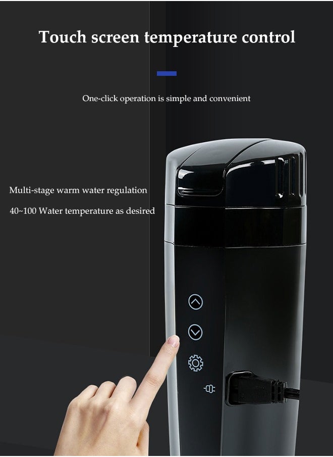 Car Electric Kettle, Intelligent Stainless Steel Electric Cup, Car Heated Travel Cup, With Intelligent Temperature Display And Anti Slip Base, Adjustable Temperature, Leak Proof, 400ml