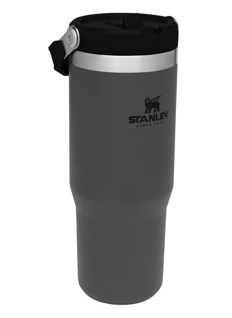 IceFlow Stainless Steel Tumbler - Vacuum Insulated Water Bottle for Home, Office or Car Reusable Cup with Straw Leak Resistant Flip Cold for 12 Hours or Iced for 2 Days, 30oz