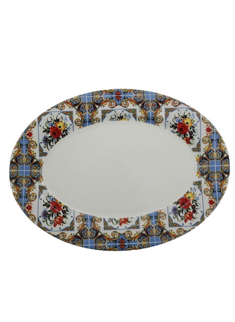 AKDC-Clayton Medieval Oval Platter 36.2Cm Multicolor